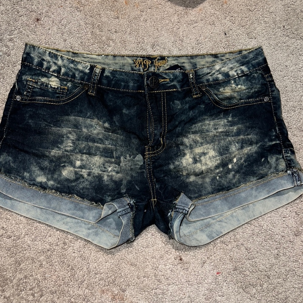 Dark wash jean shorts. Never worn